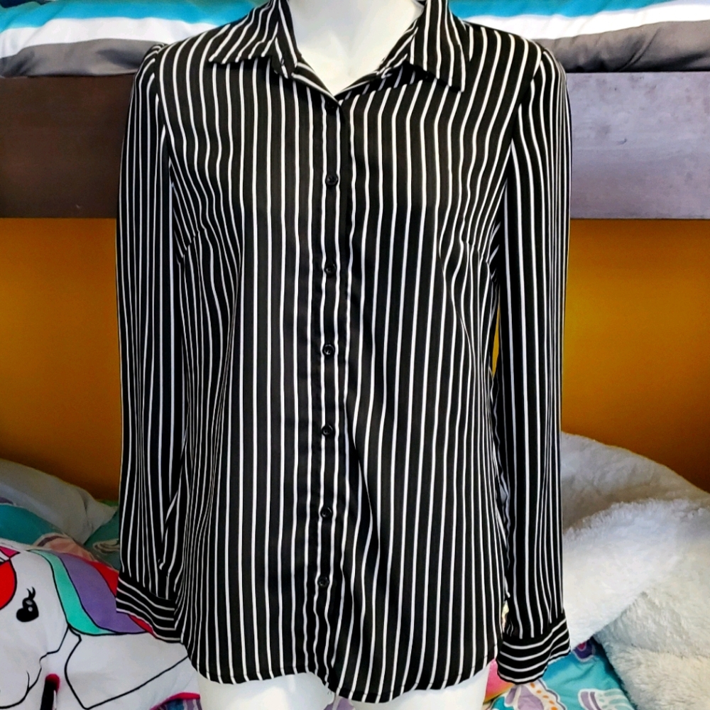 Wet Seal button down, open back top